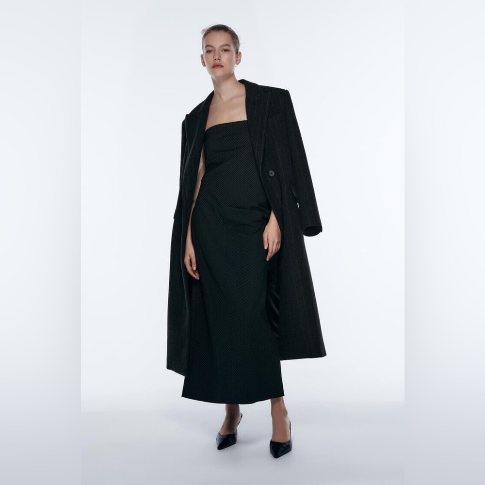Zara Studio Pinstripe Dress Limited Edition M - Picture 1 of 15